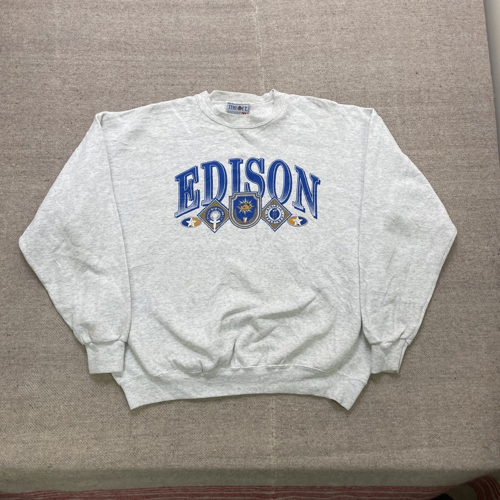 Vintage Edison sweatshirt mens XL Gray 1990s USA